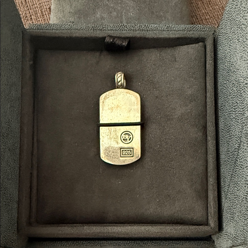 Silver David Yurman 925 Dog Tag